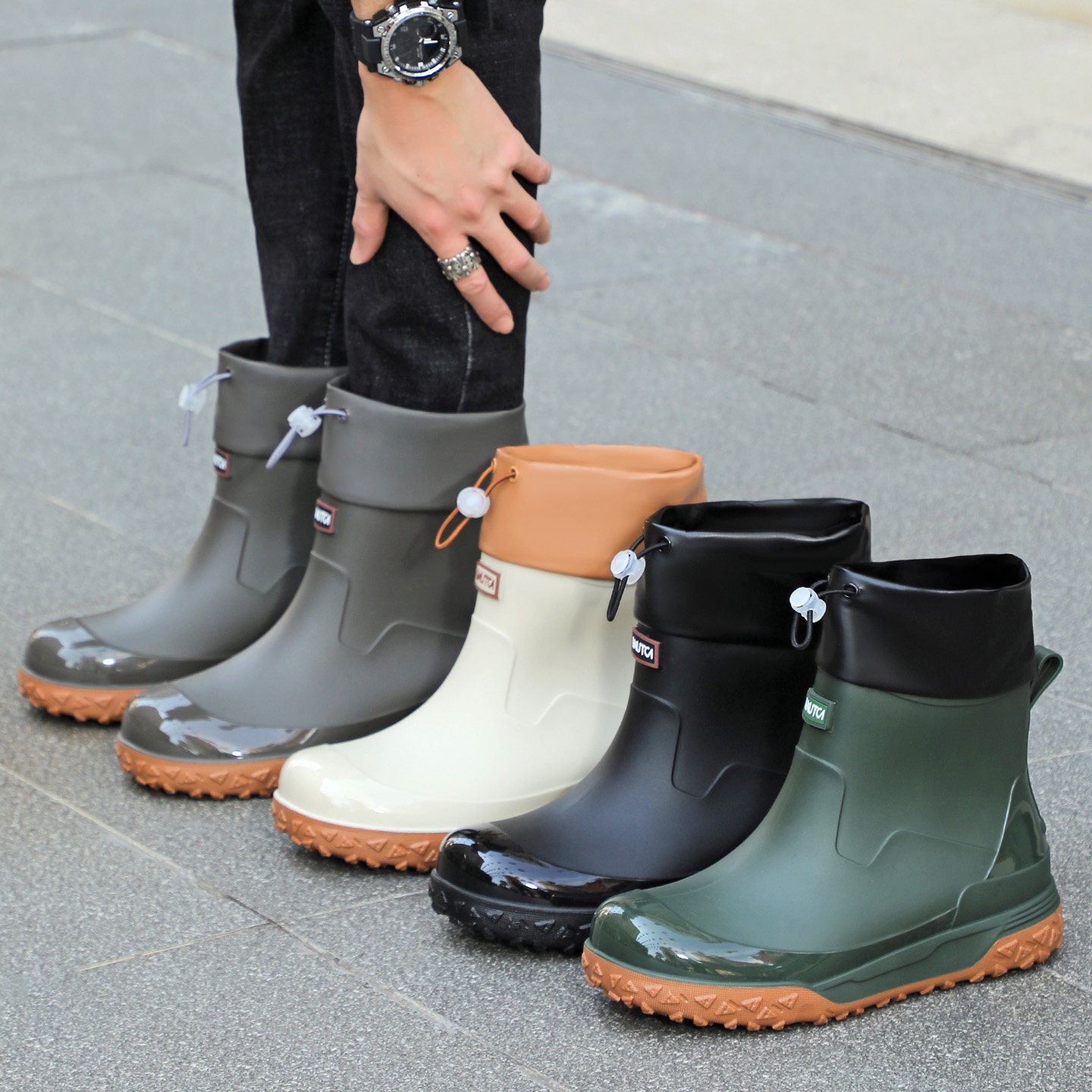 新品男士防水防滑束口雨鞋2026新款夏季外卖骑手雨靴工作胶鞋耐磨