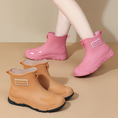 新款时尚女低帮雨靴2025冬季硅胶厨房防滑不臭脚大码雨鞋水鞋胶鞋