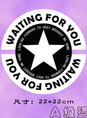 潮牌字母热转印五星圆标图案衣服胶印贴服装辅料A级过粉烫画贴