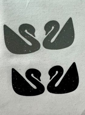 小天鹅闪闪亮满天星硅胶黑色白色灰色高弹耐水洗烫画热转印熨烫贴