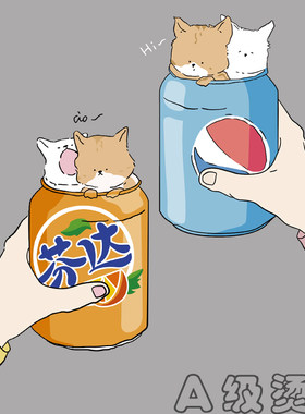 亨恋烫画 热转印可爱猫咪百事芬达趣味衣服辅料胶印贴熨烫印花贴