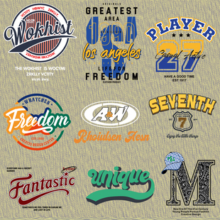 韩系外贸新款潮牌英文简约字母图案热转印T恤卫衣印花贴高弹烫画