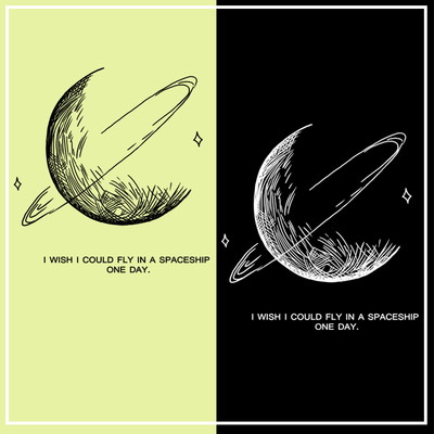 星球镂空简约图案热转印烫画