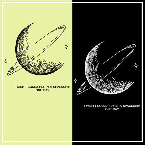 星球镂空简约图案热转印烫画