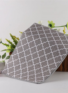 现货灰色格子干燥垫厨房吸水垫锅碗沥水垫杯垫内夹海绵尺寸可定