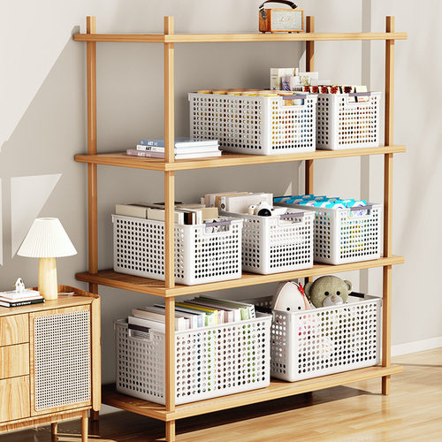 杂物收纳箱家用零食玩具置物塑料储物筐宿舍桌面书本厨房用整理盒