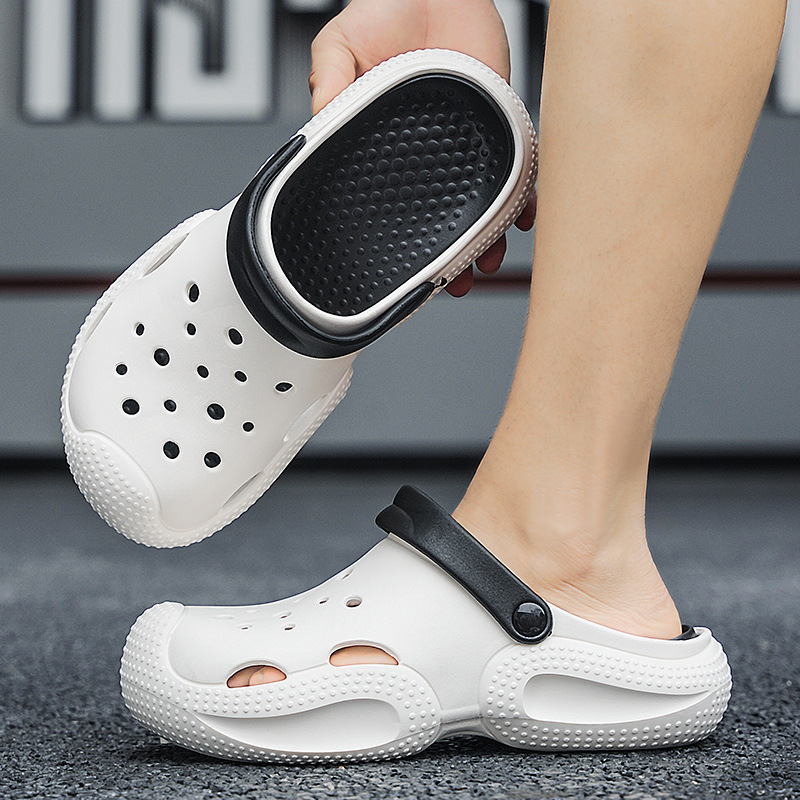 洞洞鞋女夏2025新款厚底包头半拖鞋防滑护士鞋时尚凉拖情侣