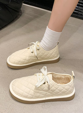 工作鞋女软底舒适上班黑色棉鞋秋冬鞋子厨房防滑女鞋防水冬季