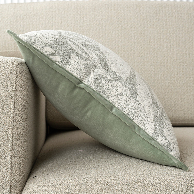 雪尼尔抱枕客厅沙发靠垫床头靠枕抱枕套不含芯腰靠枕高级感绿色