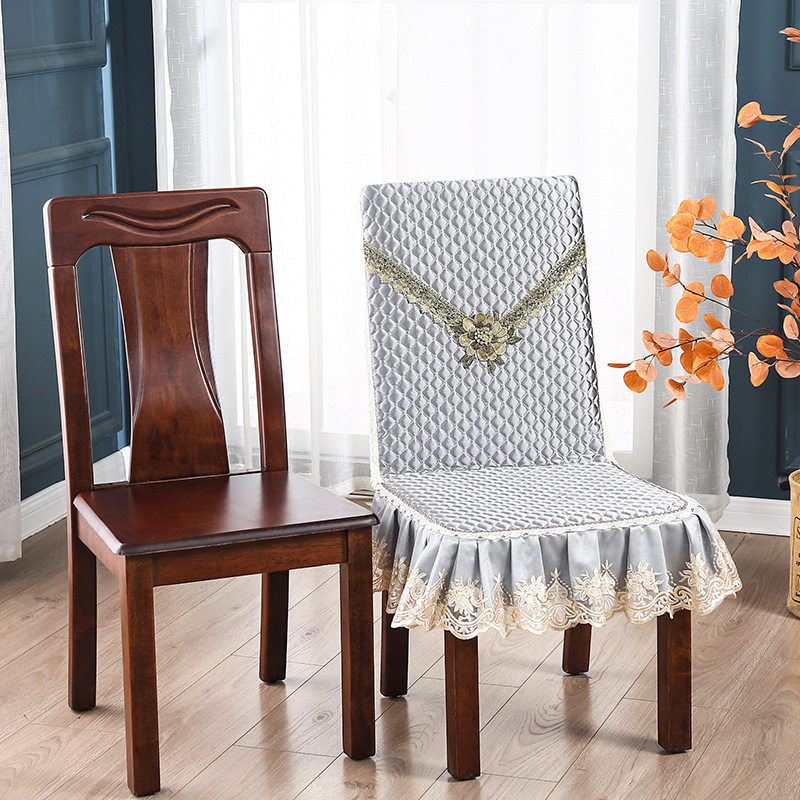轻奢椅子套罩加厚全包弹力夹棉防滑家用饭店餐厅中式实木坐垫布艺