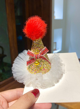 圣诞帽子发夹发箍2025新款可爱鸭嘴夹圣诞节日装扮饰品头饰