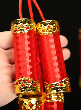 新年装饰2025过年财神爷挂件春节鞭炮红辣椒挂串春节挂饰布置用品