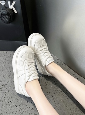 真皮发泡底小白鞋女春夏女鞋透气厚底轻便休闲百搭板鞋nxj68026