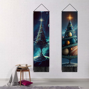 太空圣诞系列房间装 饰画 饰挂画圣诞节系列挂布墙布背景布客餐厅装