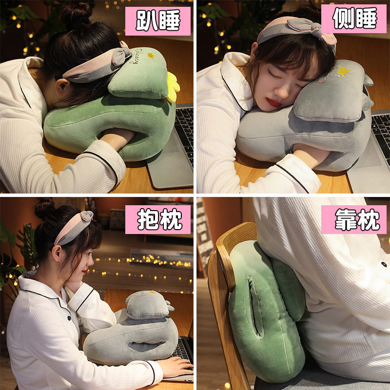 夏季冰丝凉席午睡枕头趴趴枕小学生趴桌上午休抱枕办公室睡觉神器