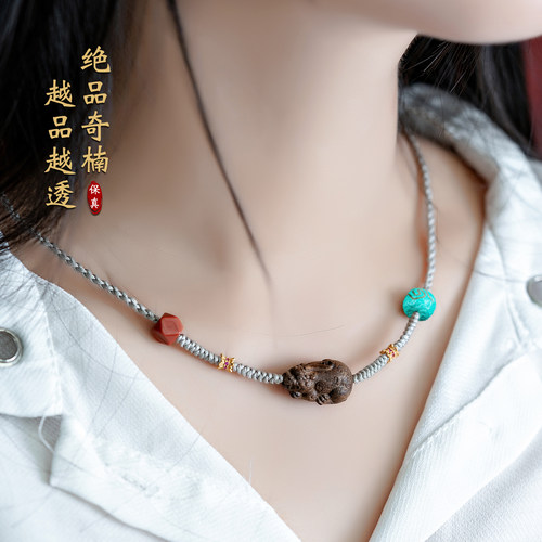 天然越南芽庄黄奇楠沉香项链挂件