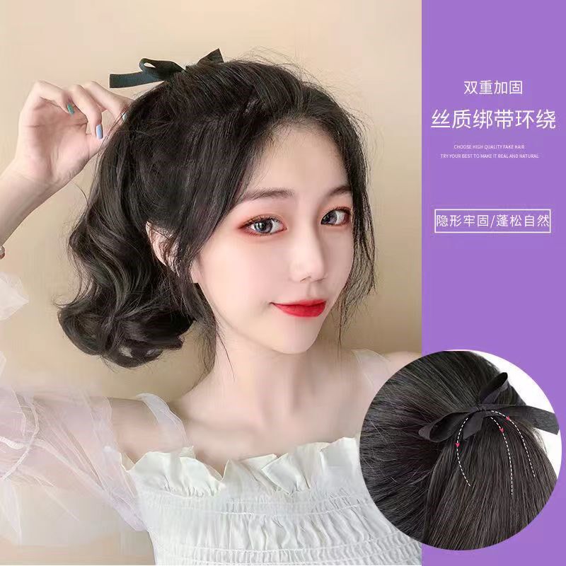速发假发短卷发马尾 抓夹辫短波浪逼真中长短款假发马尾大马尾式
