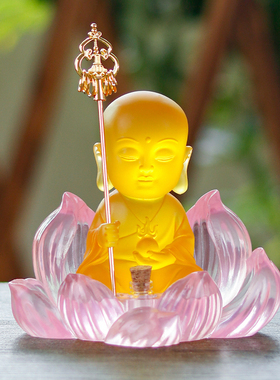 地藏菩萨莲花底座l车内饰品中控台车载香薰摆件禅意家用供奉礼品