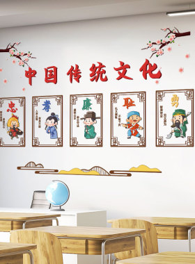 速发班级布置设饰小建一年级教室文化学装幼儿园环创中国风主题墙