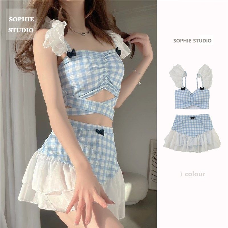 速发SOPH格E泳装I学生少子分体裙式小清新比基尼度假