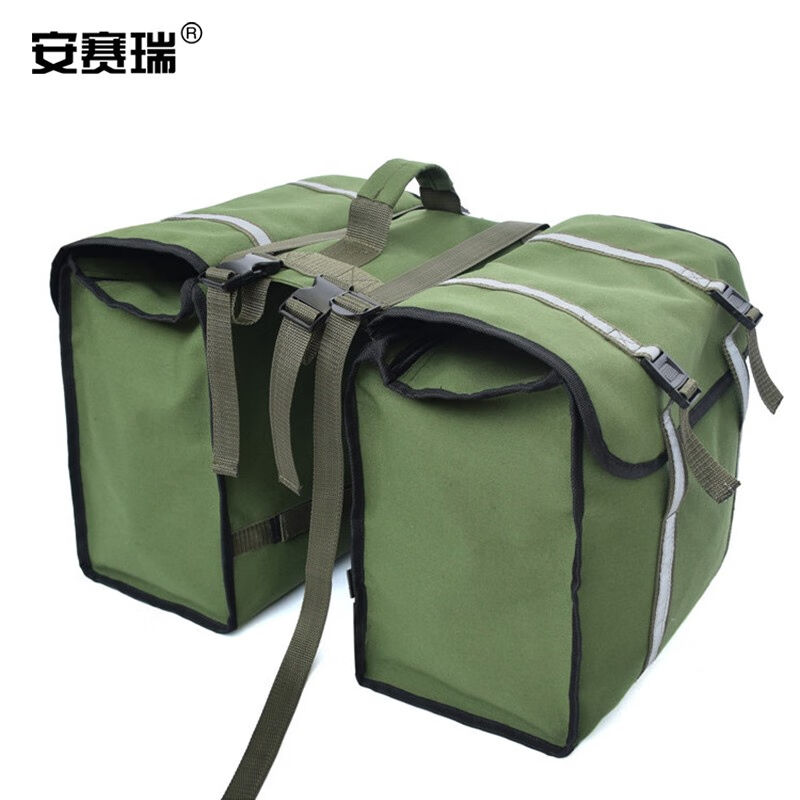 速发安赛瑞大容量防水驮包自行车机车马鞍尾包户外骑行装备绿色00