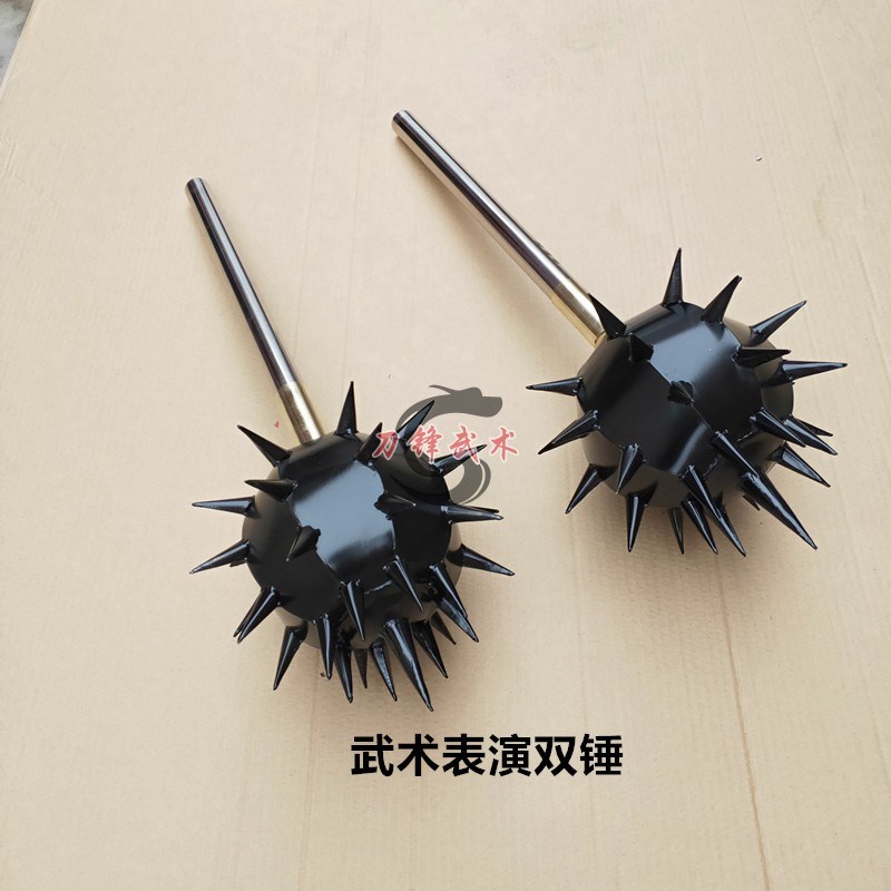速发术锤钢钢双锤武术锤流星锈武不表演器械兵器锤双刺锤新款包邮