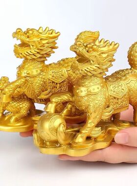 速发麒麟摆件室对送卧八卦麒麟办公室招财客厅子一工艺装饰品店铺