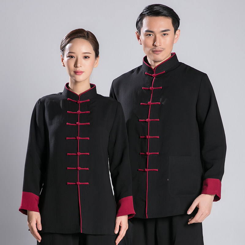 速发2021新款太极武男 亚麻拼术直腿裤服色练功服晨练太极拳