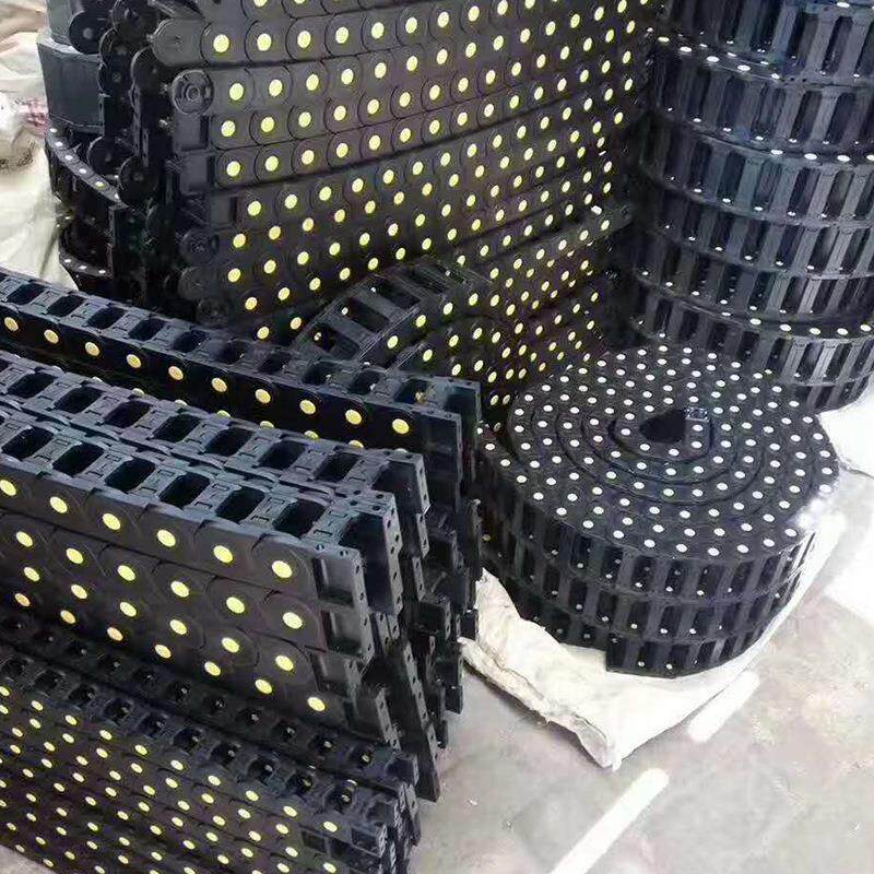 现货厂家工程塑料拖链 不锈钢金属坦克N链条 全封闭钢铝拖链