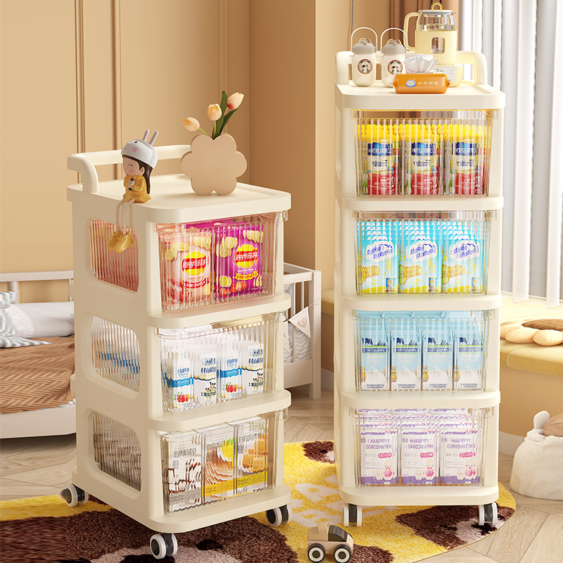速发小推车零食置物架婴儿柜品可纳用多层收纳架收移动客厅玩具储