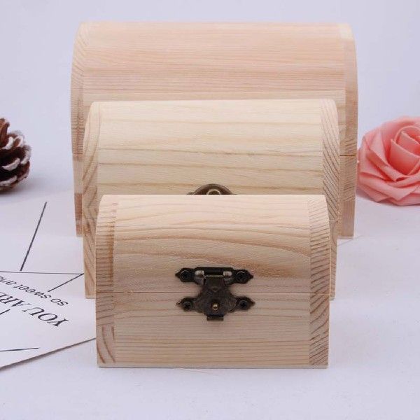 速发1x Pl Wood Woode ched Higed Srage Boxes Crt Gift
