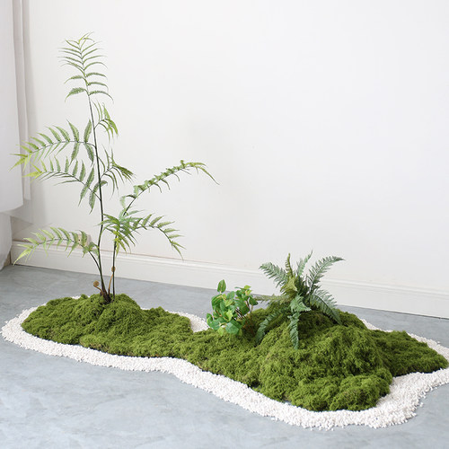 速发简约室内绿植造景苔藓假植物堆楼组合酒店橱窗景梯下布观景置