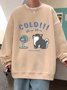 速发宽松装闲男休oversi春e圆领卫衣男z新款美式无帽上衣