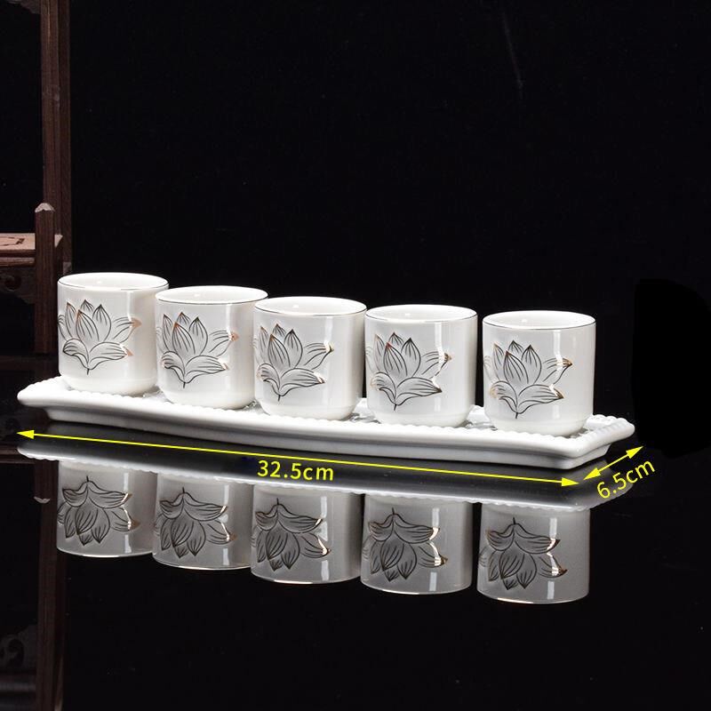 速发陶用家瓷供花小供杯观音财神供佛荷花莲水杯酒茶杯净水杯