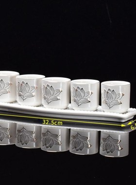速发陶用家瓷供花小供杯观音财神供佛荷花莲水杯酒茶杯净水杯