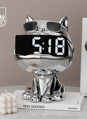 速发轻奢招财感时钟客厅酒柜书柜装饰品居级猫玄关电视柜家高摆件