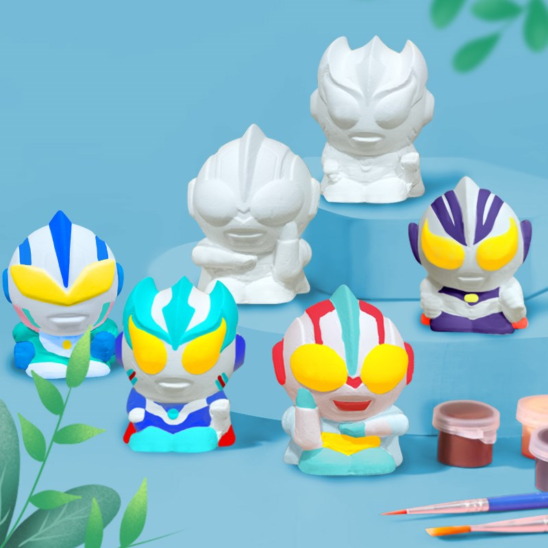 速发变形侠涂色彩绘益膏迪迦泰罗欧布捷德石罗儿童赛智玩具男孩