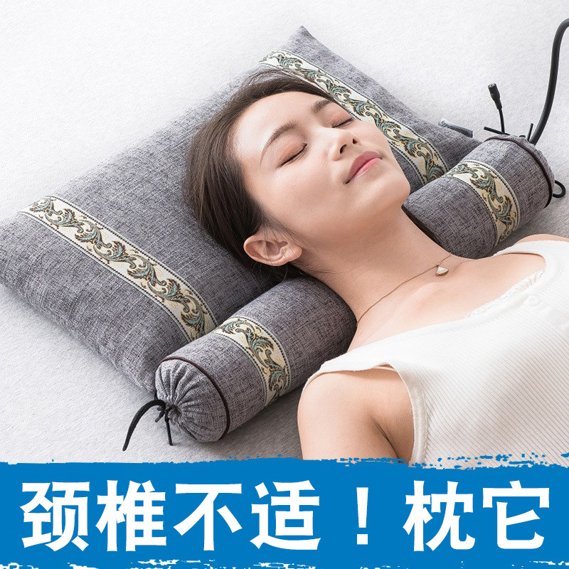 速发劲麦枕头睡觉专用护艾草荞椎护颈枕圆柱圆形枕