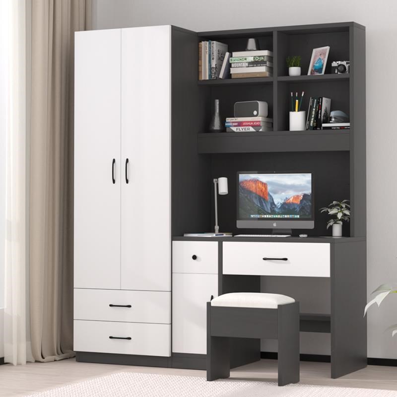 速发衣写带书桌字体组合家用卧室小户型儿童房连电脑桌书柜书架柜