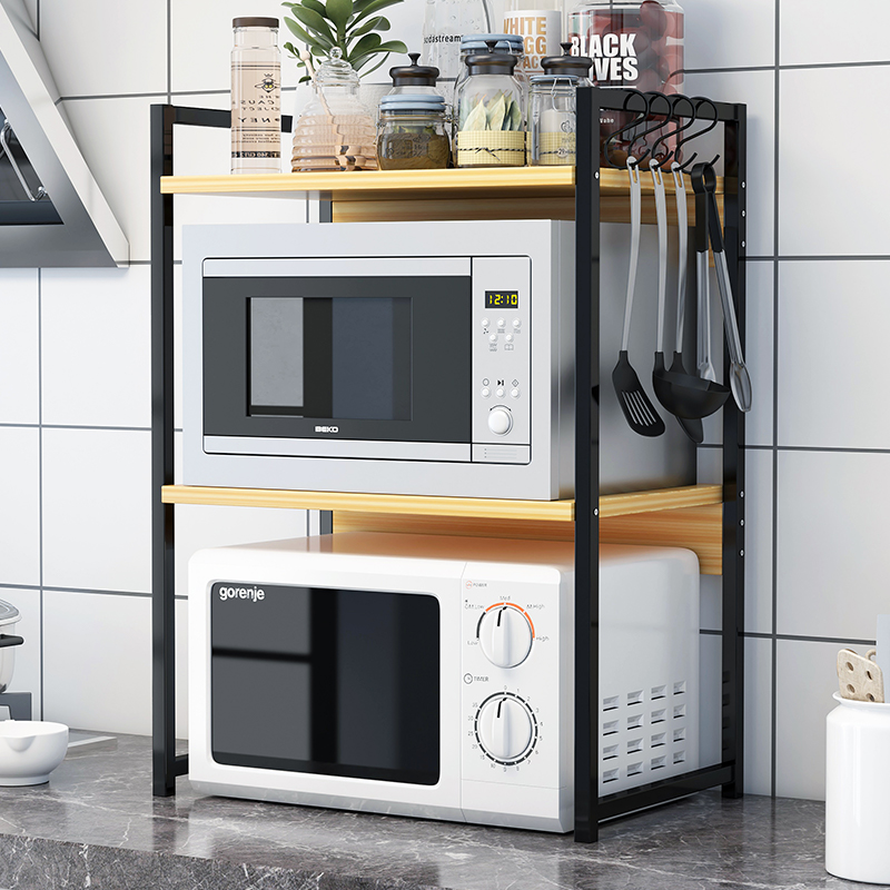 速发厨房置物架调收架多层料纳架烤箱台房用品家用微波炉厨面置物