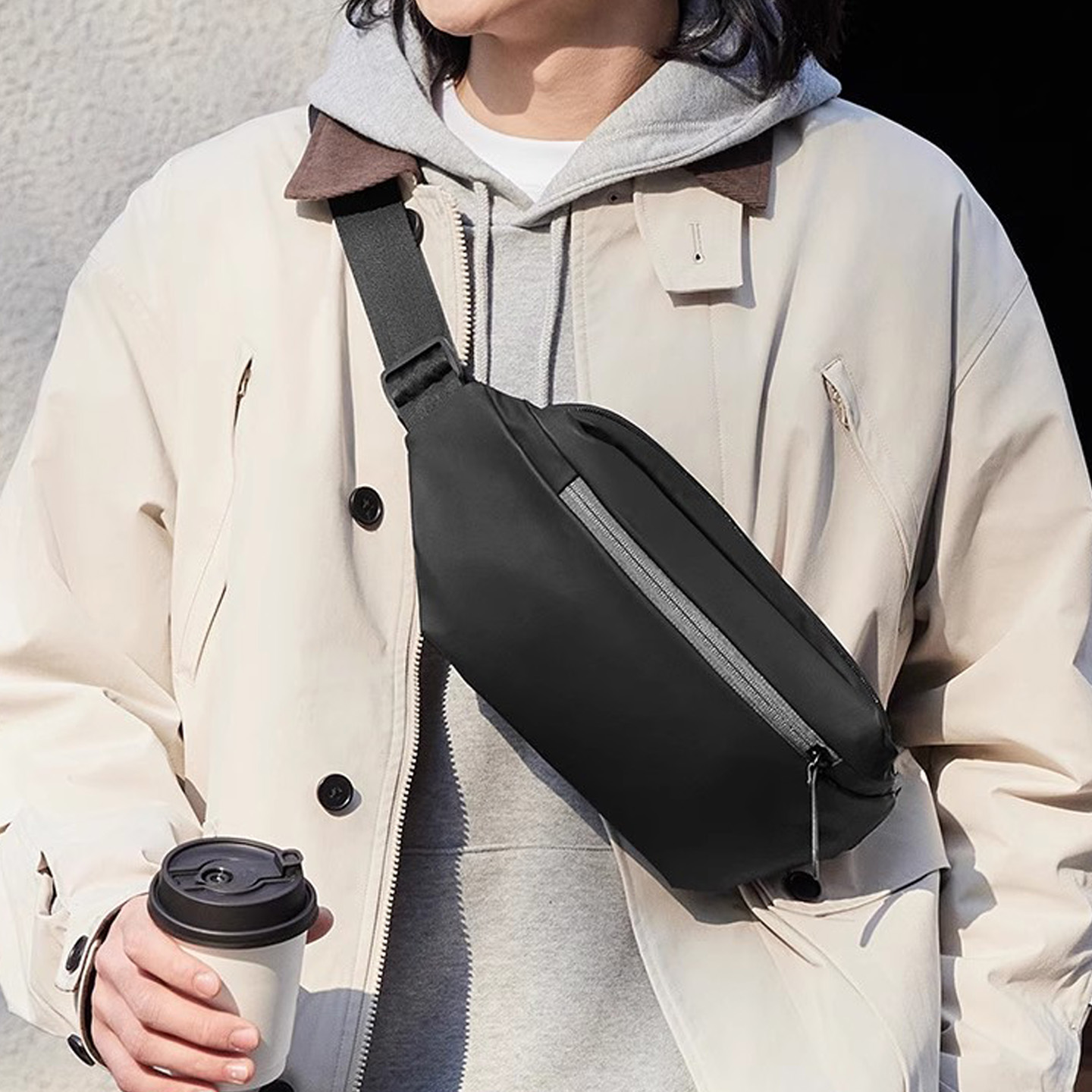 小米多功能运动休闲胸包男士单肩