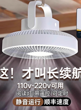 usb小风扇小型宿舍充电吊扇学生床上蚊帐静音充电款户外挂壁110v