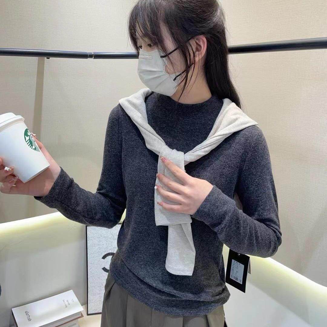 可可推荐E念家秋冬新面料弹力上衣1015白色藏蓝花咖深咖粉色花灰