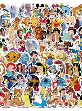 100张Mixed卡通动画片形象贴纸涂鸦行李箱笔记本儿童奖励贴画防水