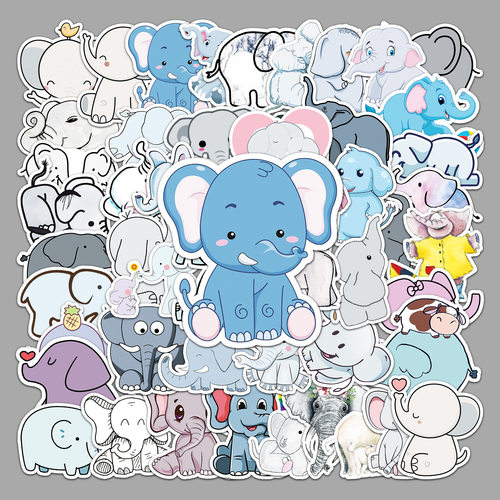 50张可爱大象涂鸦贴纸
