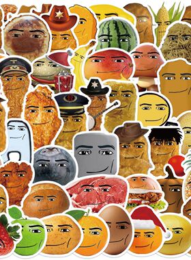 58张Robloxs Face 卡通涂鸦贴纸头盔搞笑DIY手账本手机壳创意贴画