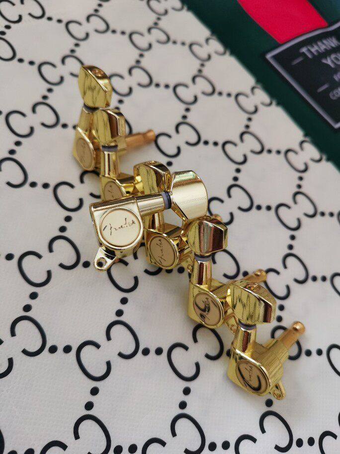 ST款式芬达标全封闭电吉他金属弦钮琴头钮单边旋钮六右金色全套