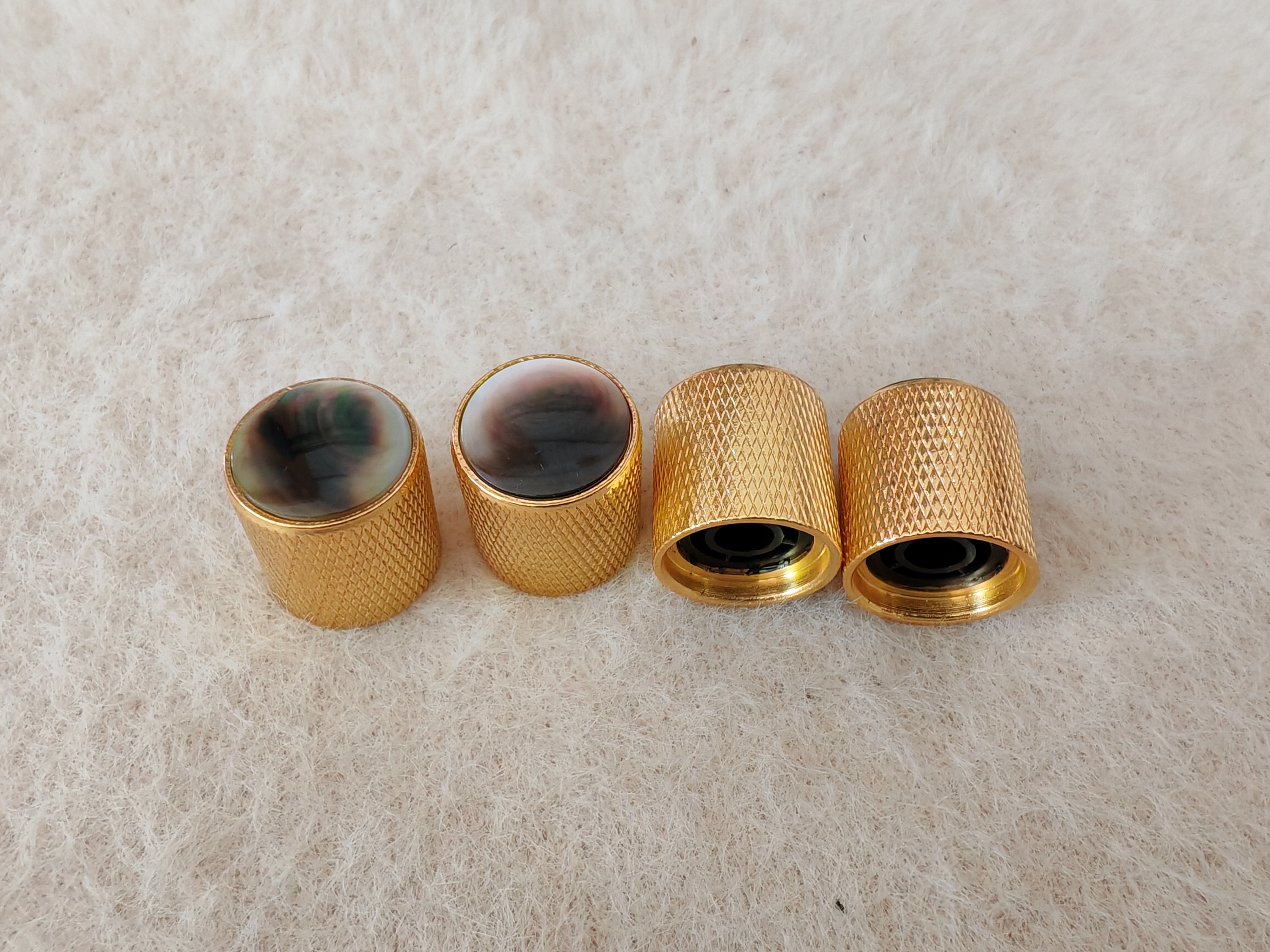 电吉他 音量音色旋钮帽 电贝司 电位器帽 彩贝镶嵌旋钮帽金色