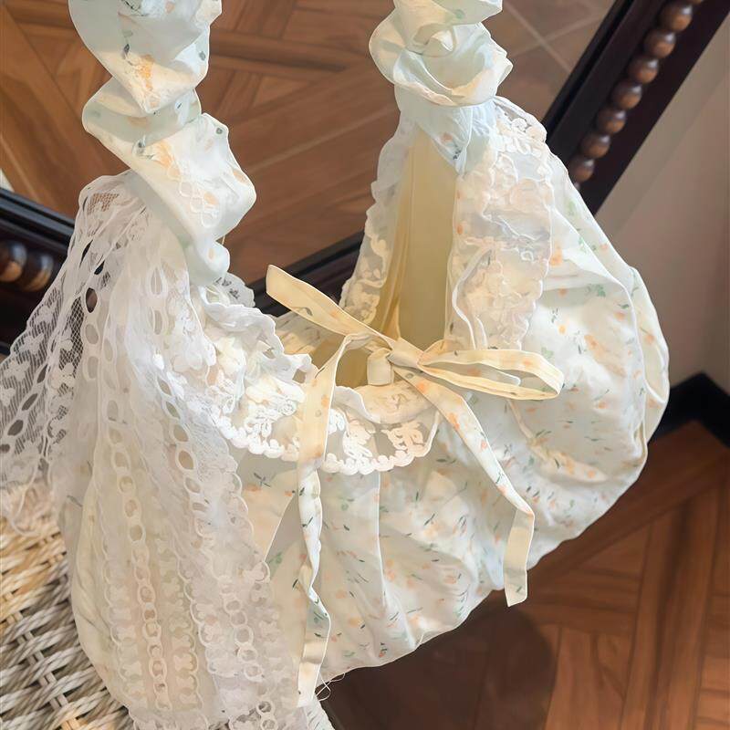 包包碎花蕾丝手提包高级感轻奢小众超火精致日常通勤百搭轻便小包