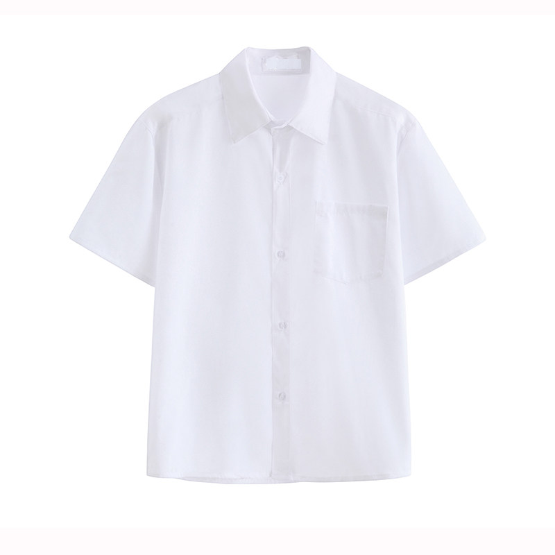 thumbnail for 日系jk白衬衫女长短袖纯白色上衣春秋基础款制服内搭宽松新款衬衣